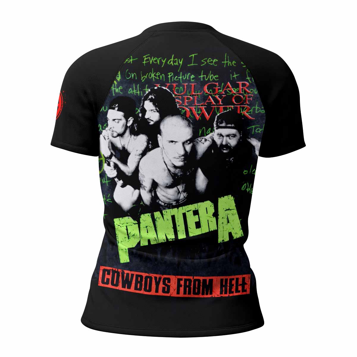 Pantera Cowboys From Hell Women's Rash Guard Short Sleeve - back view mockup