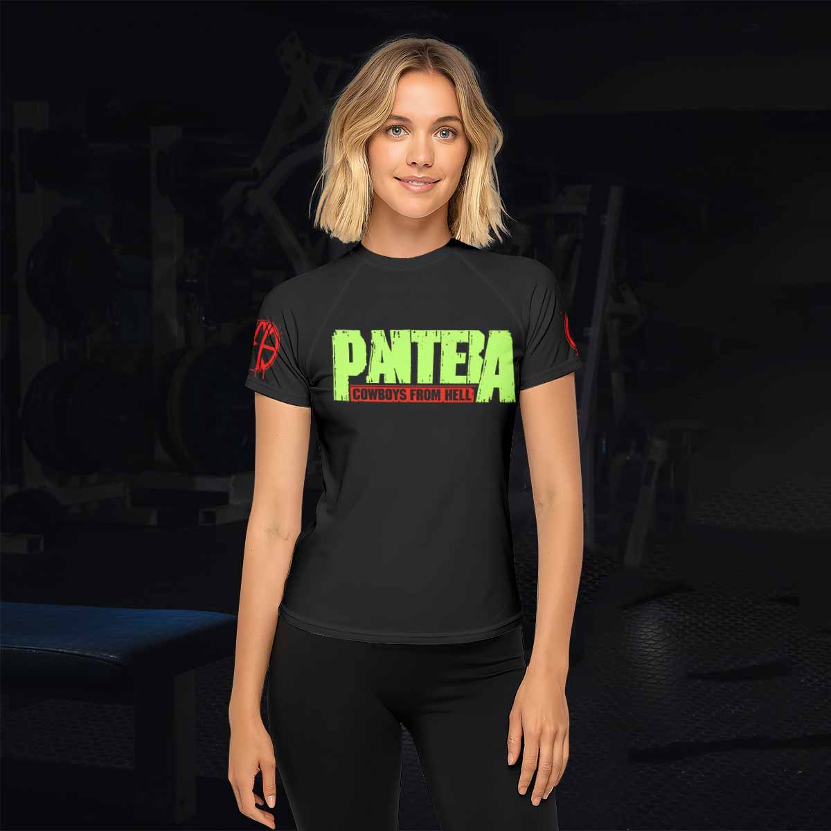 Pantera Cowboys From Hell Women's Rash Guard Short Sleeve - lifestyle view
