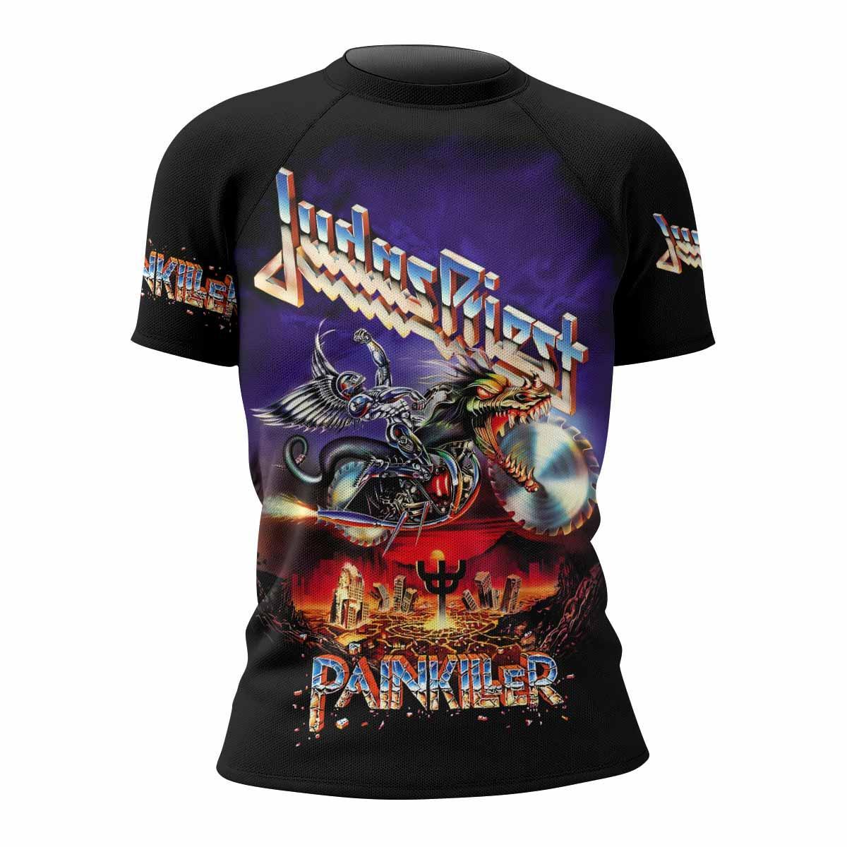 Judas Priest Painkiller Women's Rash Guard Short Sleeve - front view mockup