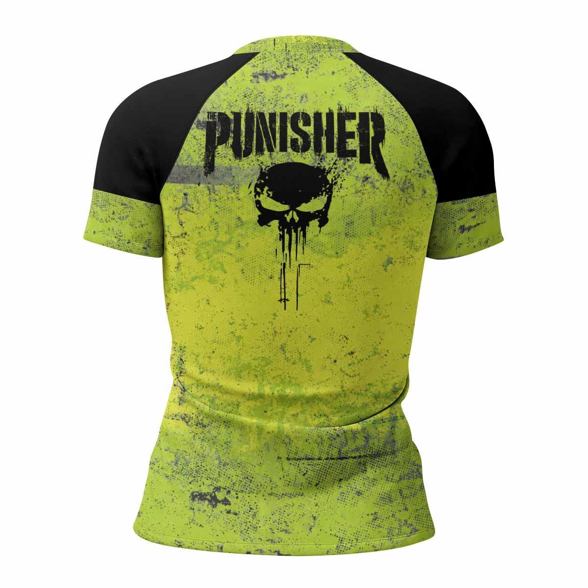 The Punisher Skull Women's Rash Guard Short Sleeve - back view mockup