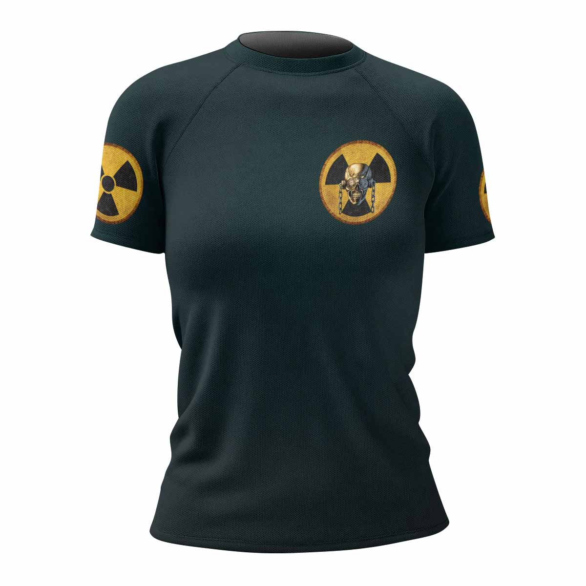 Megadeth Nuclear Skull Women's Rash Guard Short Sleeve - front view mockup
