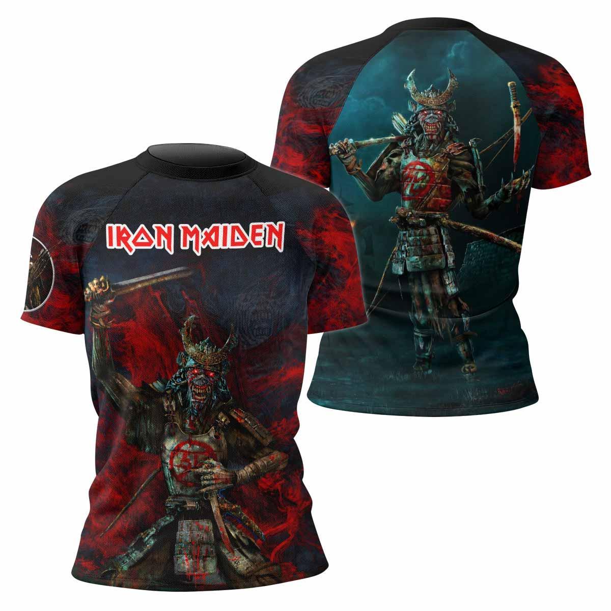 Iron Maiden Senjutsu Women's Rash Guard Short Sleeve - front and back view