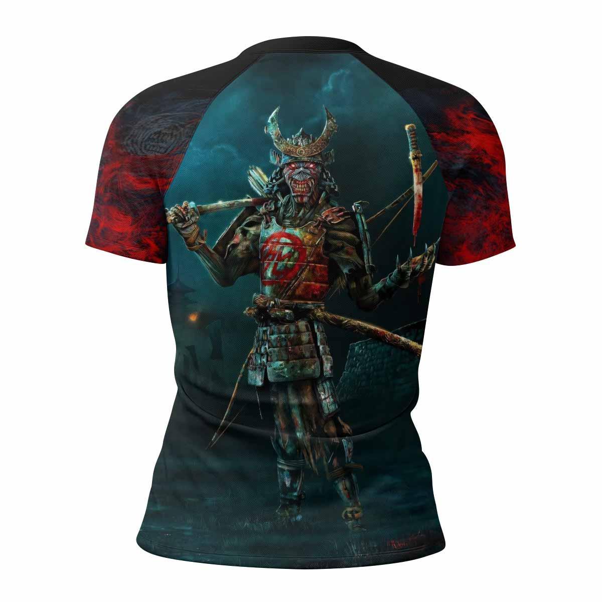 Iron Maiden Senjutsu Women's Rash Guard Short Sleeve - back view mockup