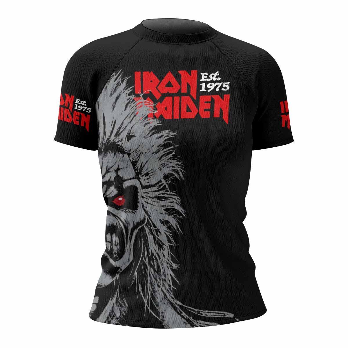 Iron Maiden Eddie the Head Women's Rash Guard Short Sleeve - front view mockup