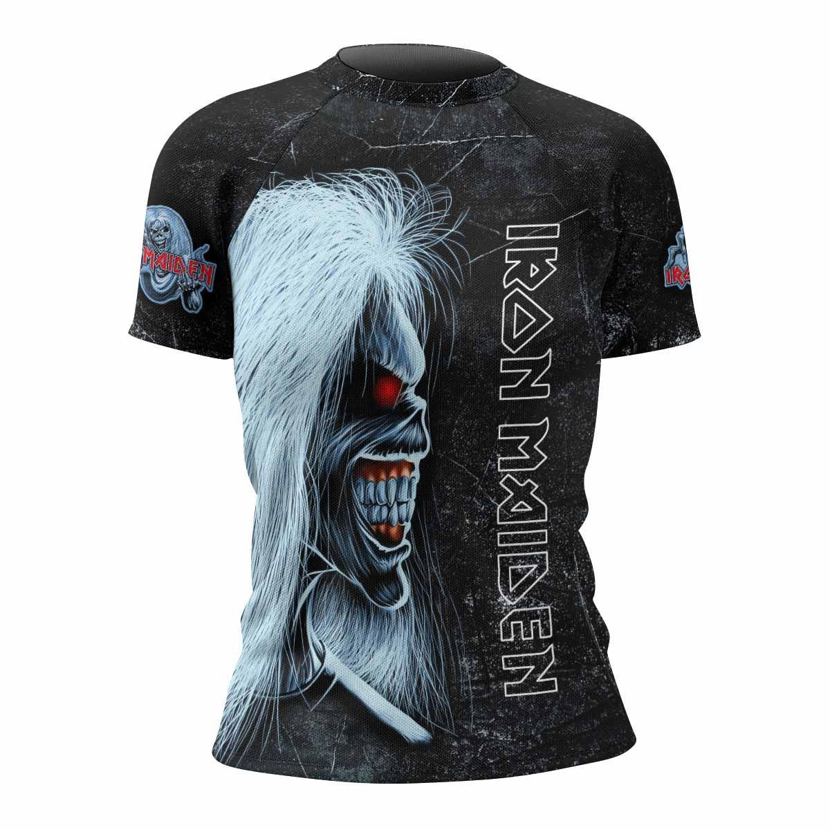 Iron Maiden The Ten Eddies Women's Rash Guard Short Sleeve - front view mockup