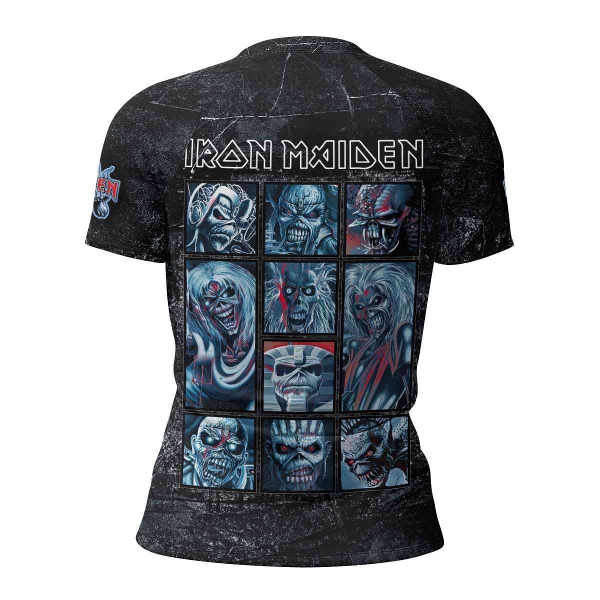 Iron Maiden The Ten Eddies Women's Rash Guard Short Sleeve - back view mockup