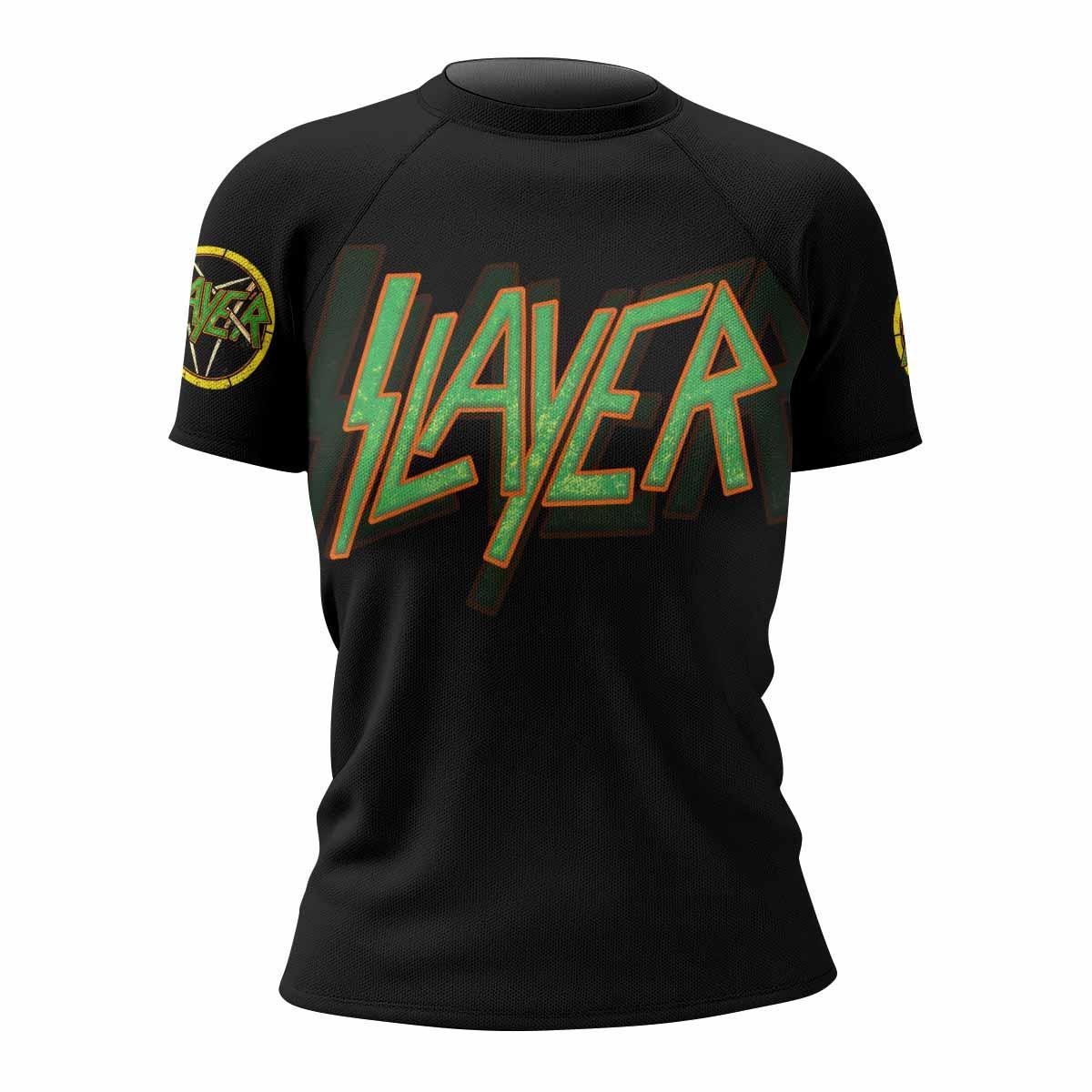 Slayer Hellfire Demon Women's Rash Guard Short Sleeve - front view mockup