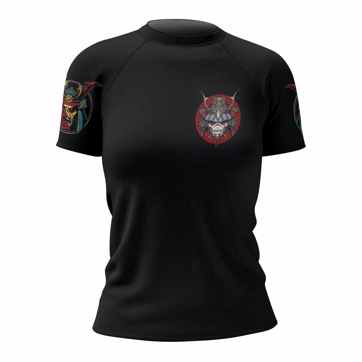 Iron Maiden Samurai Jiu-Jitsu Women's Rash Guard Short Sleeve - front view mockup