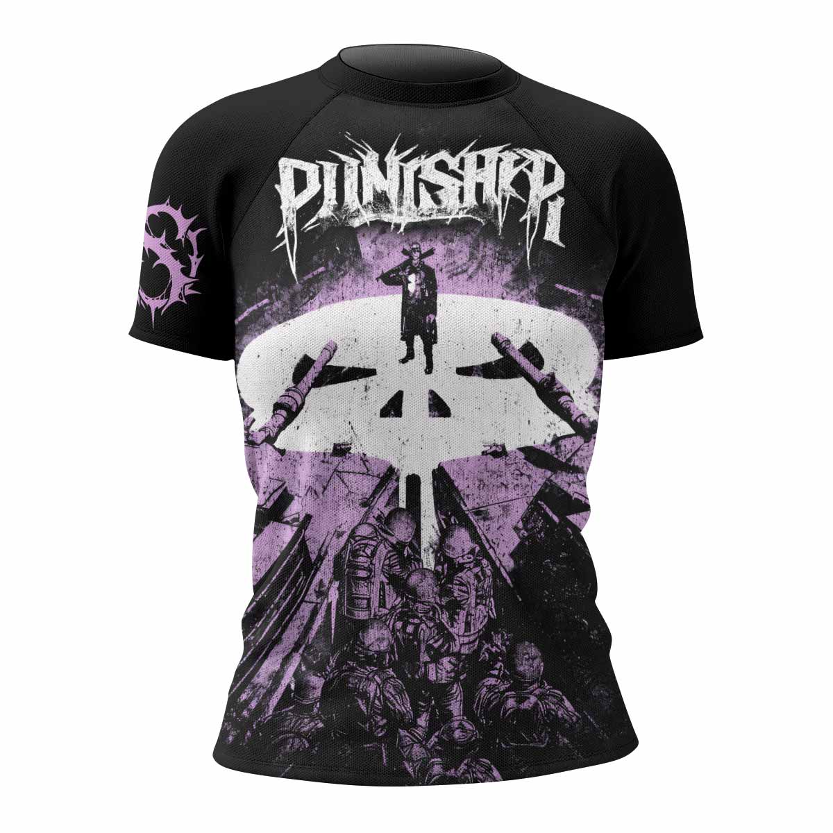 Punisher Final Verdict Women's Rash Guard Short Sleeve - front view mockup