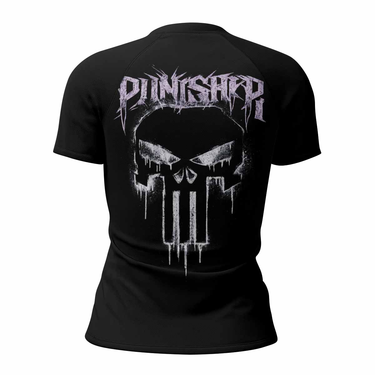 Punisher Final Verdict Women's Rash Guard Short Sleeve - back view mockup