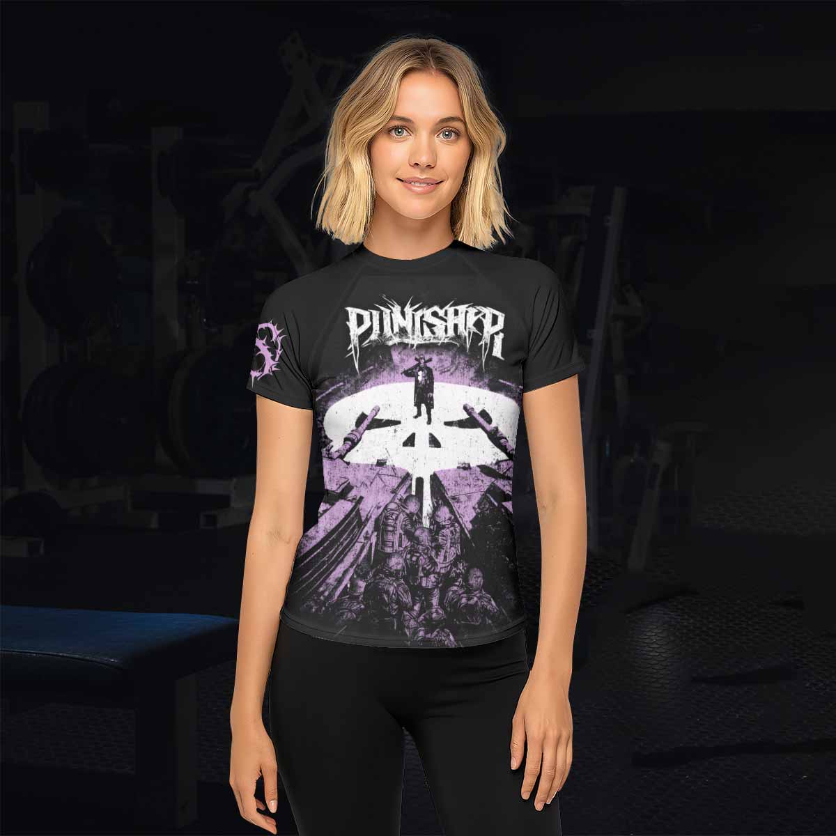 Punisher Final Verdict Women's Rash Guard Short Sleeve - lifestyle view