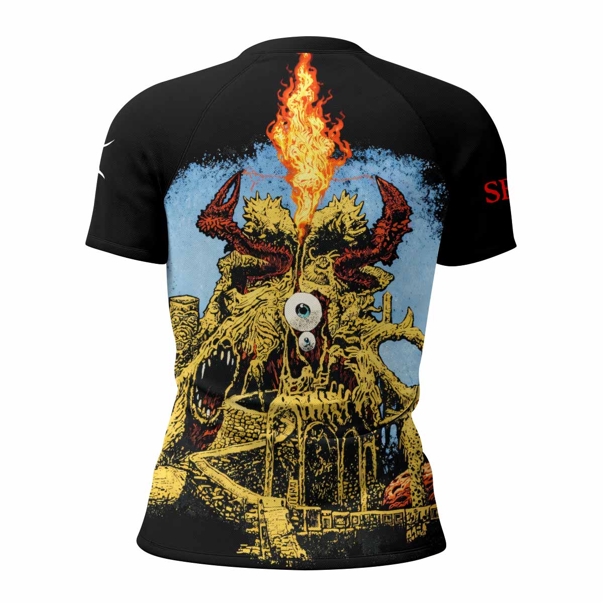 Sepultura Arise Women's Rash Guard Short Sleeve - back view mockup