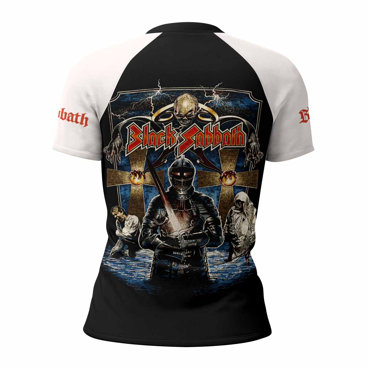 Black Sabbath Live Evil Women's Rash Guard Short Sleeve - back view mockup