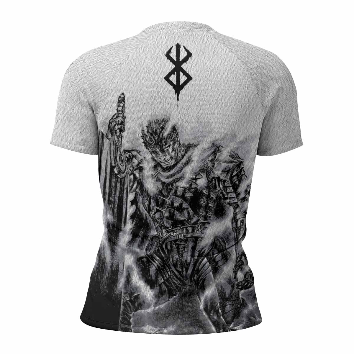 Berserk Metal Guts Women's Rash Guard Short Sleeve - back view mockup