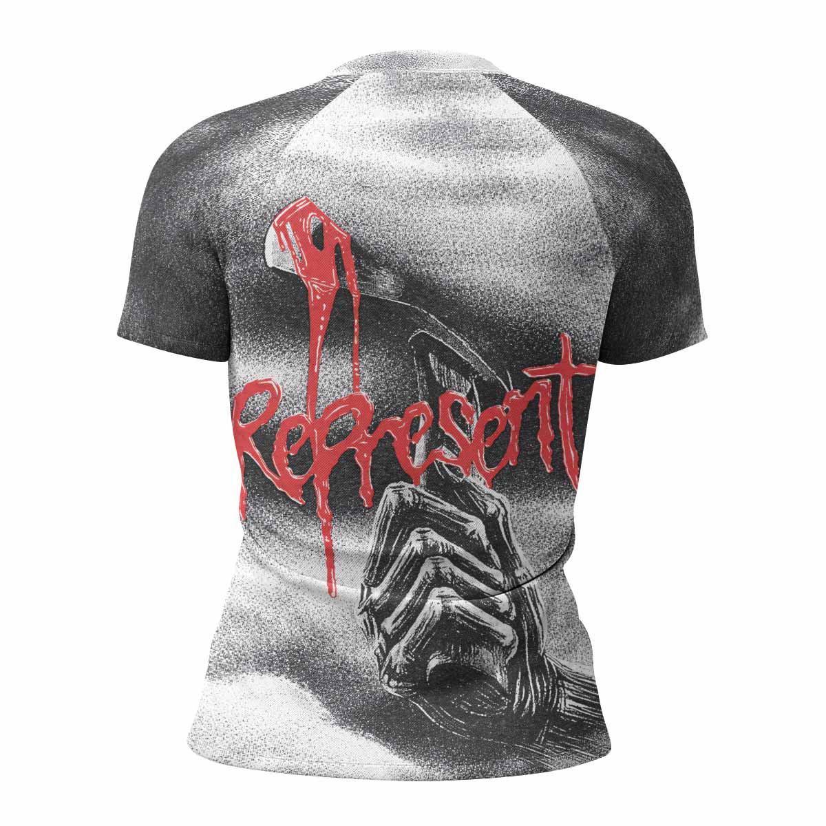 Iron Maiden Killers Women's Rash Guard Short Sleeve - back view mockup