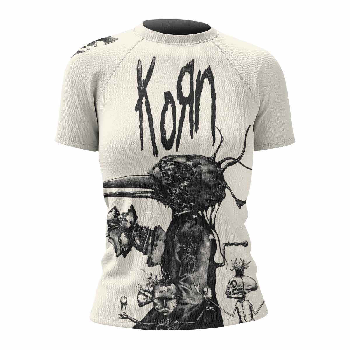 Korn Eye Of Heart Women's Rash Guard Short Sleeve - front view mockup