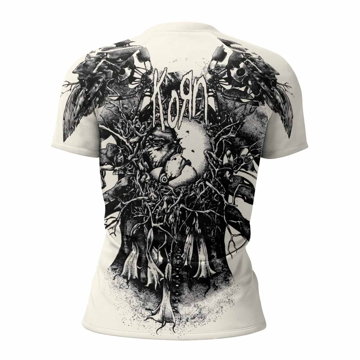 Korn Eye Of Heart Women's Rash Guard Short Sleeve - back view mockup