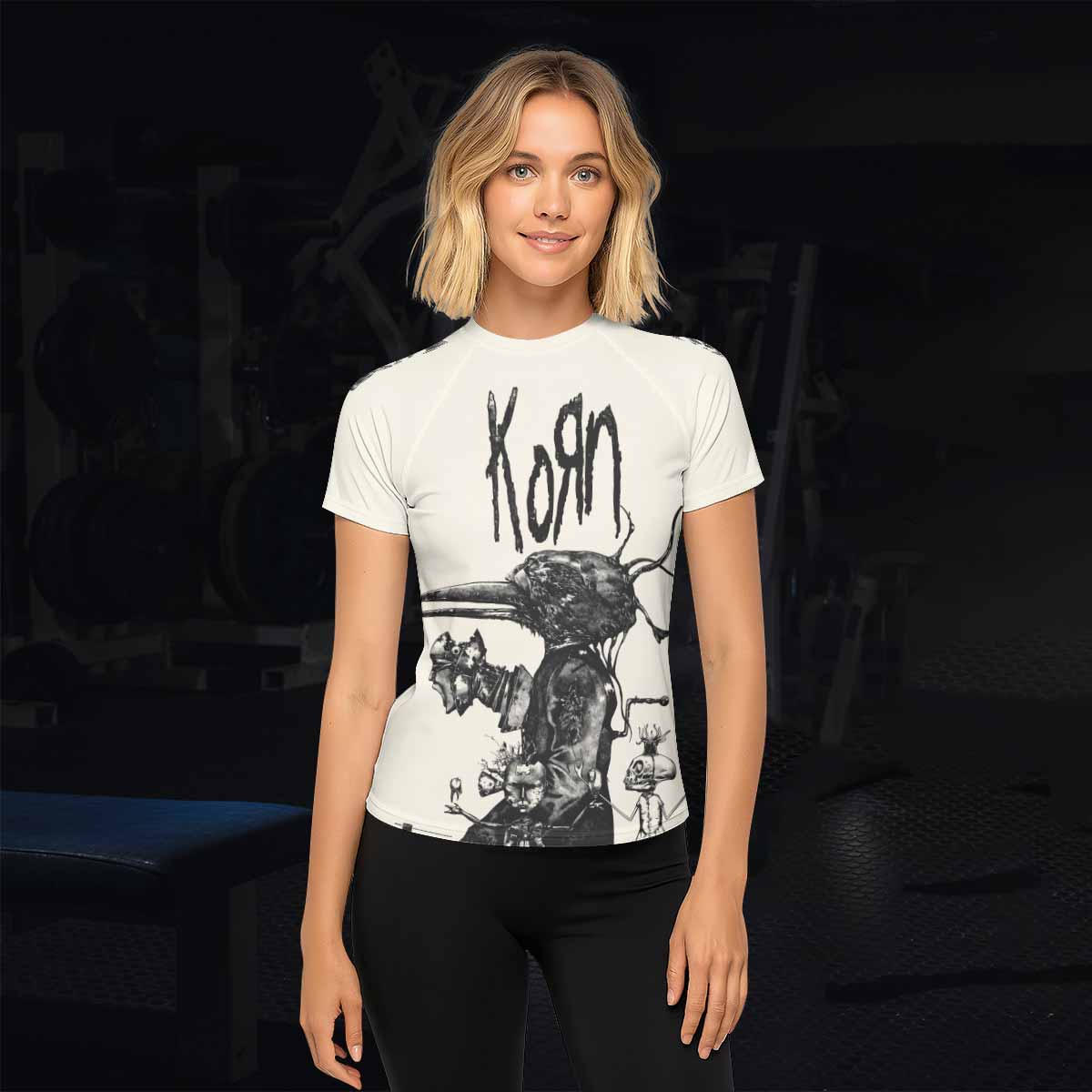 Korn Eye Of Heart Women's Rash Guard Short Sleeve - lifestyle view