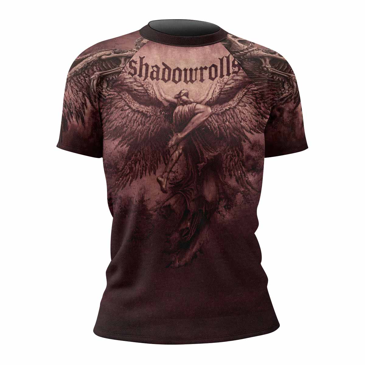 Bones of Grace Dark Angel Women's Rash Guard Short Sleeve - front view mockup