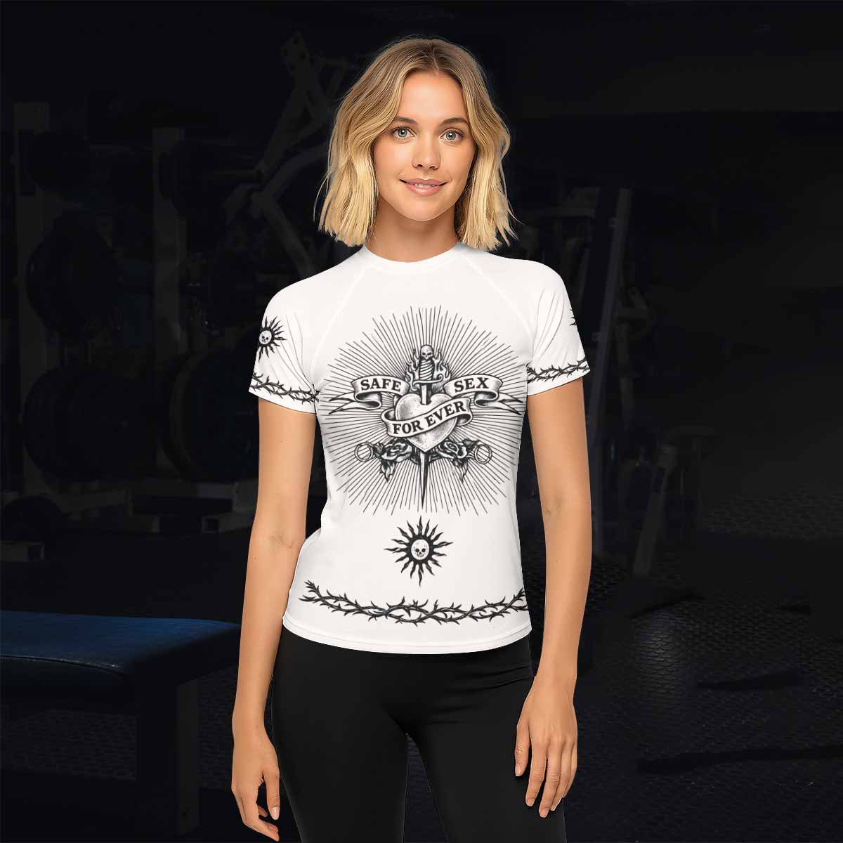 Dragon Tattoo Women's Rash Guard Short Sleeve - lifestyle view