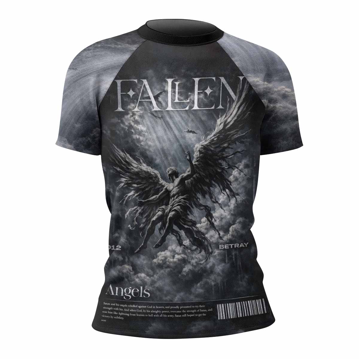 Fallen Angels Women's Rash Guard Short Sleeve - front view mockup
