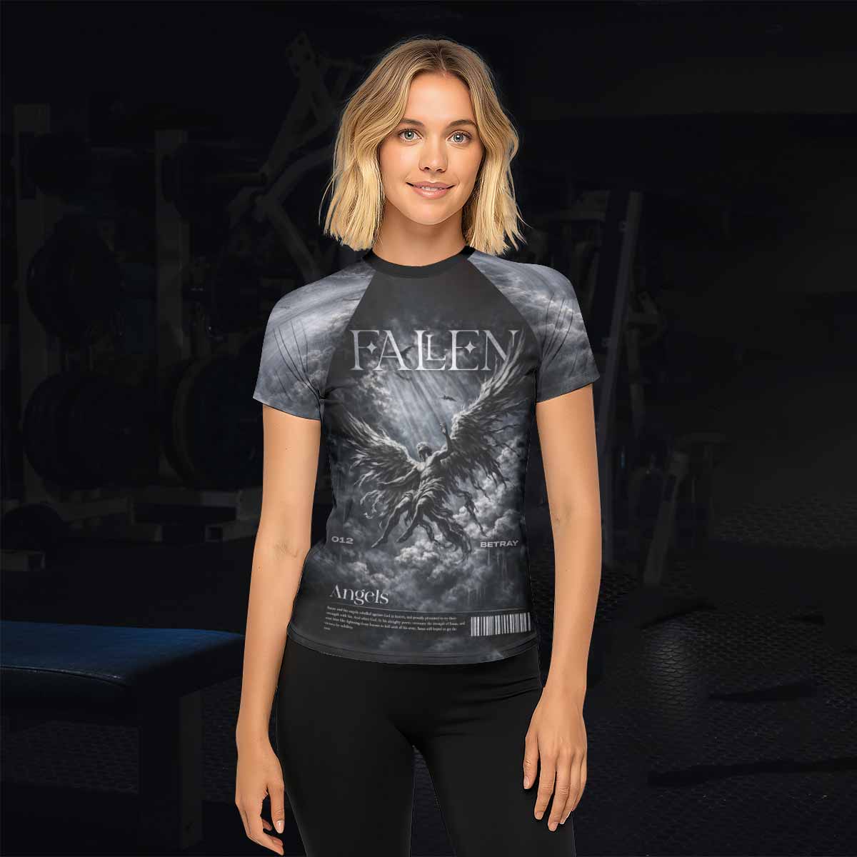 Fallen Angels Women's Rash Guard Short Sleeve - lifestyle view