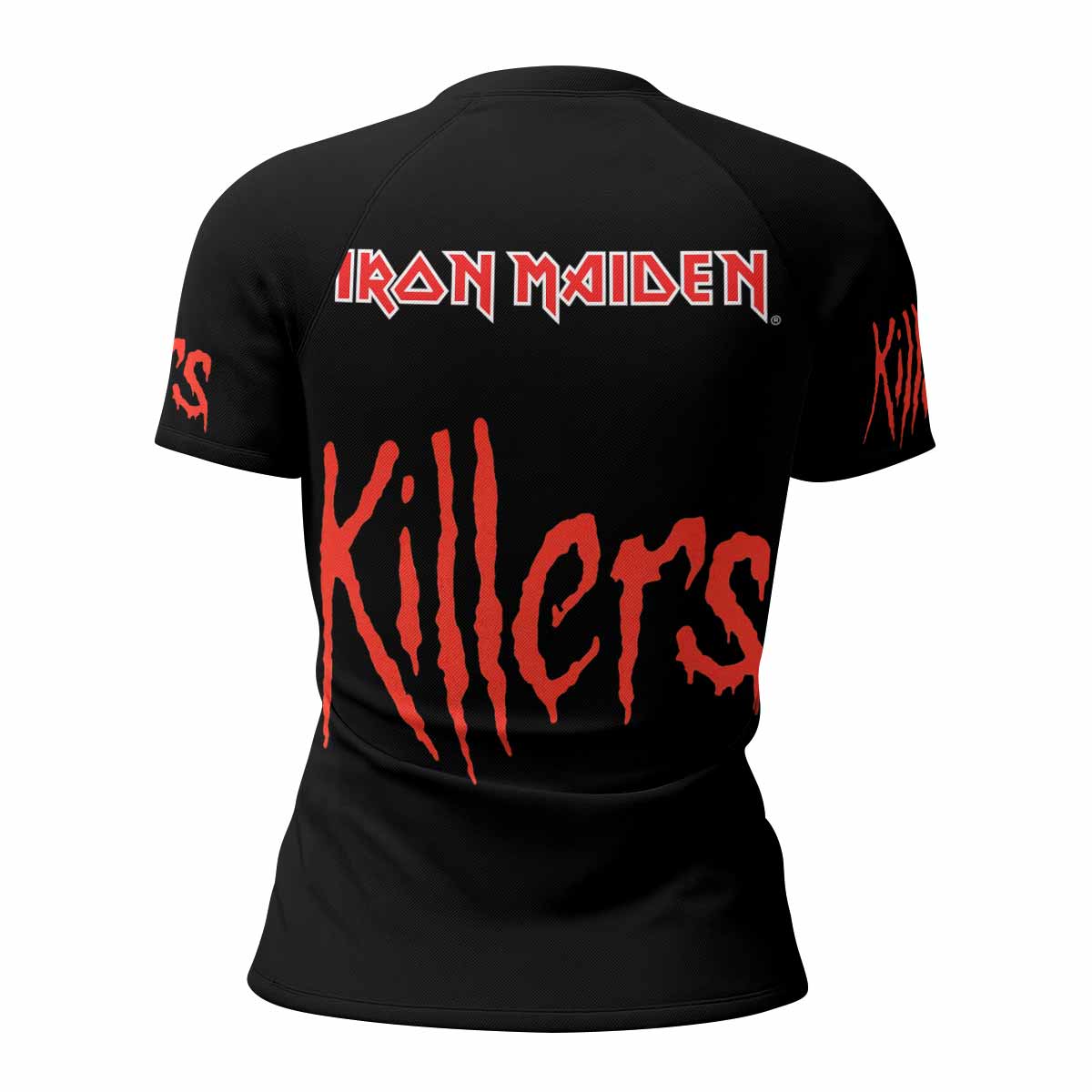 Killers Iron Maiden Women's Rash Guard Short Sleeve - back view mockup