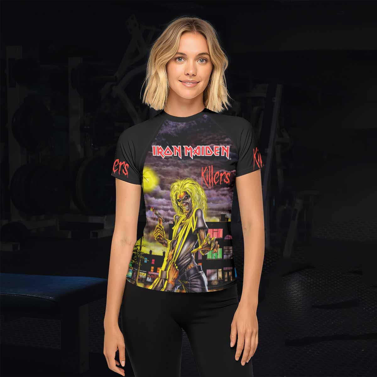 Killers Iron Maiden Women's Rash Guard Short Sleeve - lifestyle view