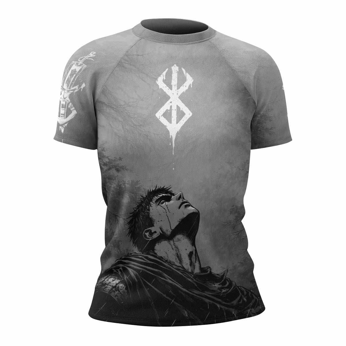 Berserk Guts Sorrow Women's Rash Guard Short Sleeve - front view mockup