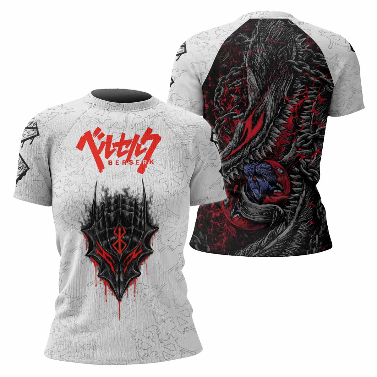 Berserk Berserker Armor Women's Rash Guard Short Sleeve - front and back view