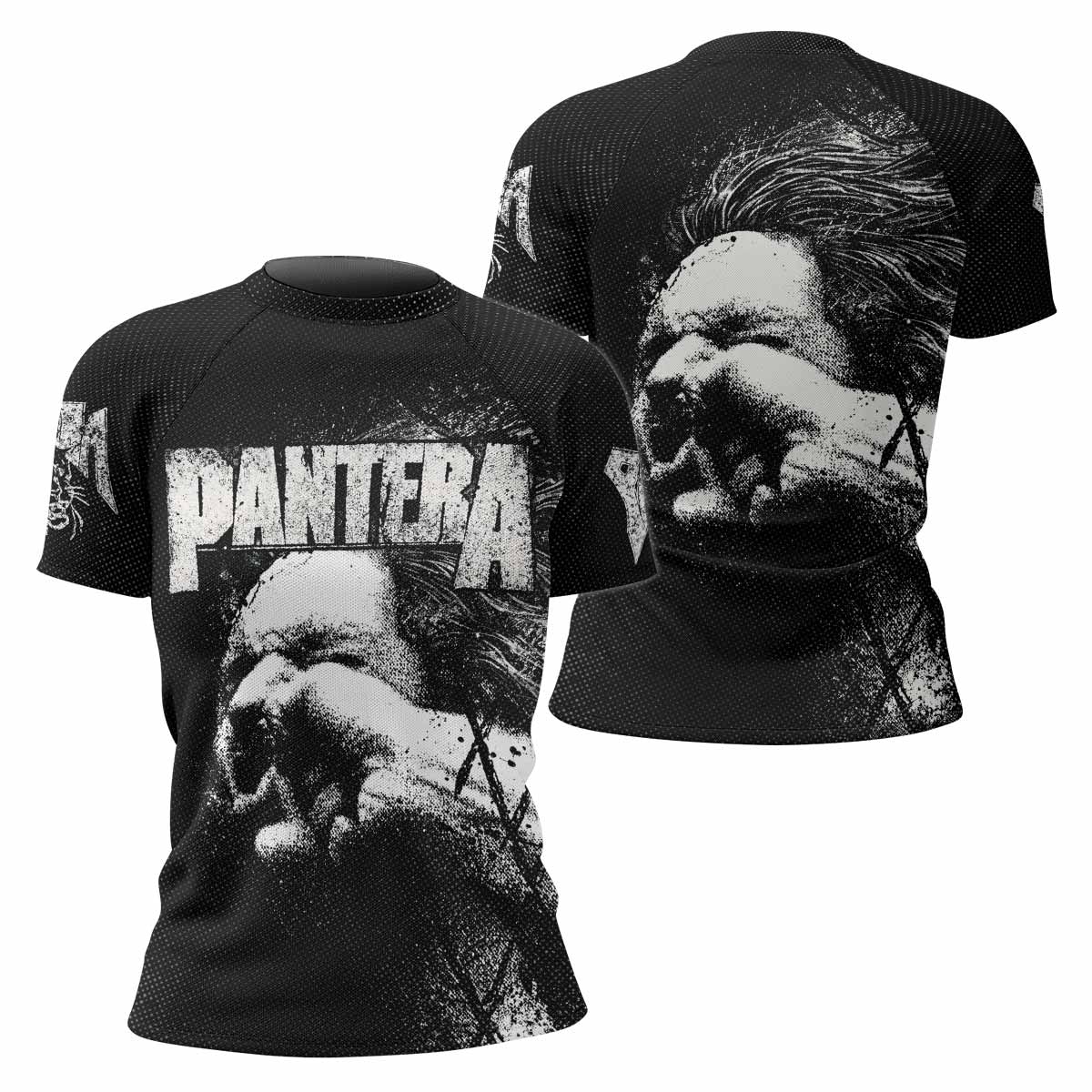 Vulgar Display of Power Pantera Women's Rash Guard Short Sleeve - front and back view