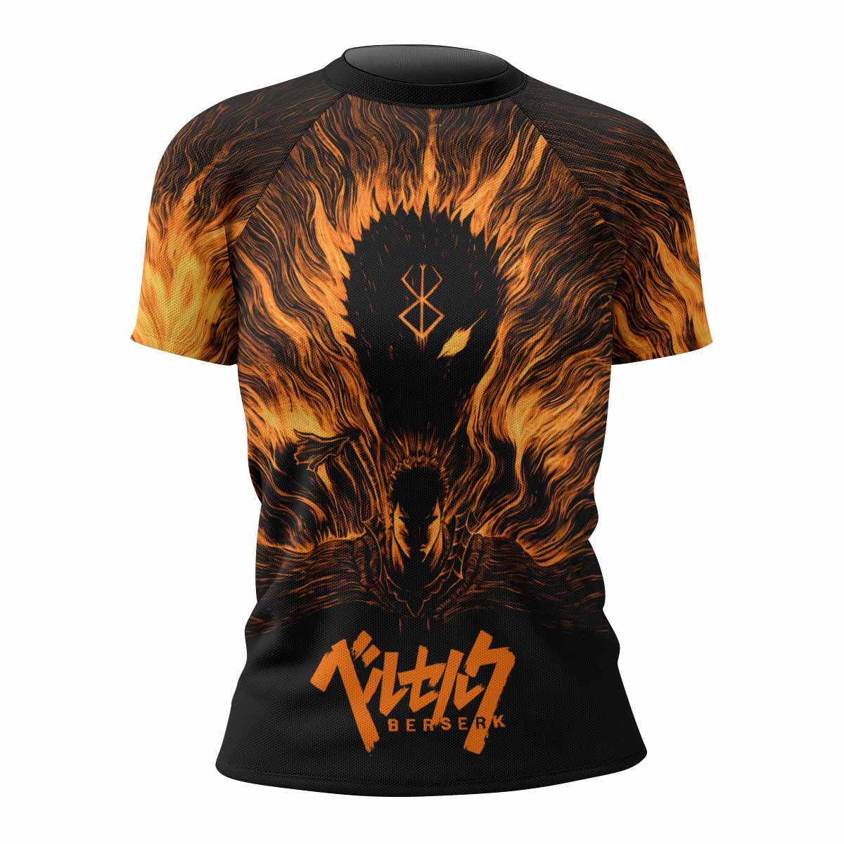 Beast of Darkness Berserk Women's Rash Guard Short Sleeve - front view mockup