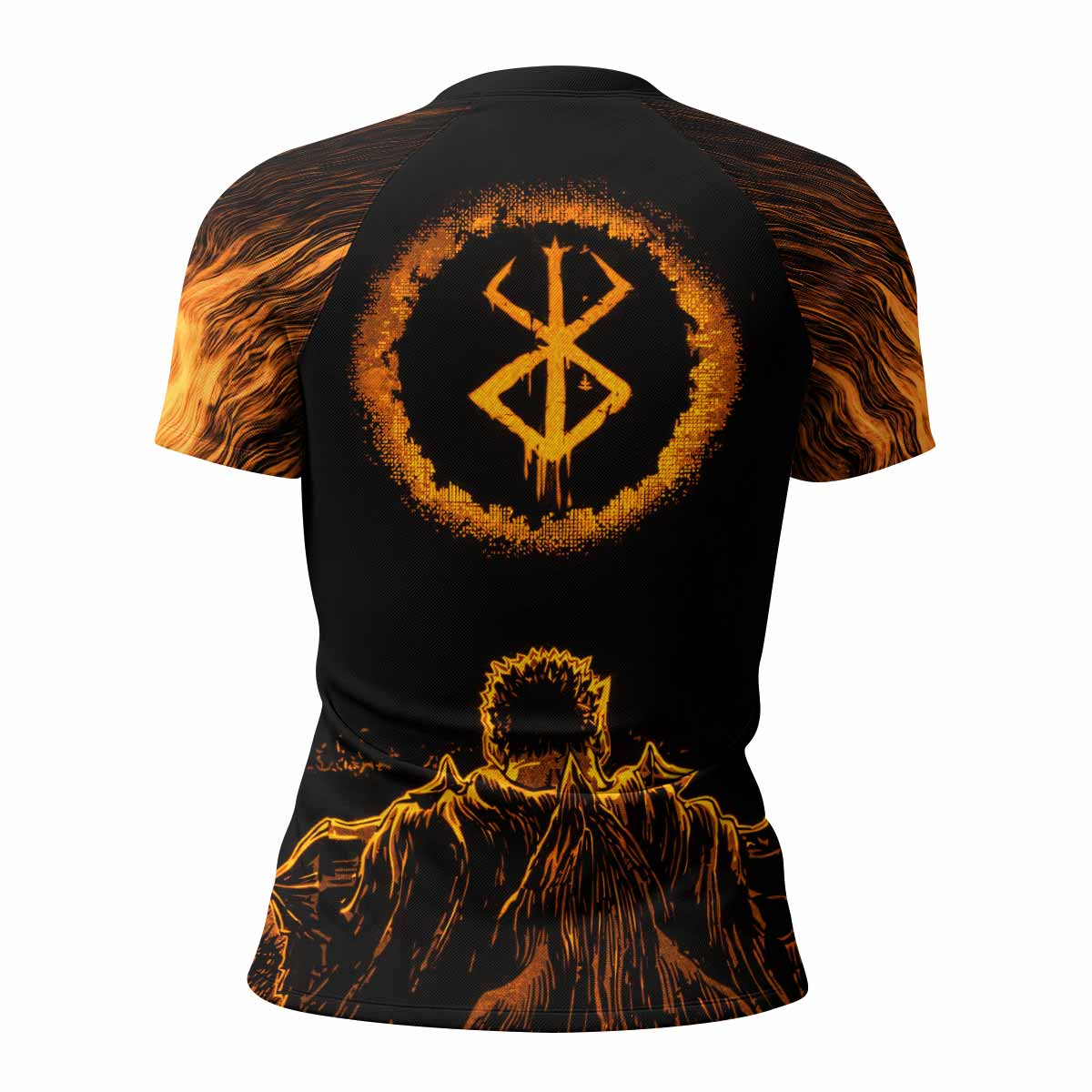 Beast of Darkness Berserk Women's Rash Guard Short Sleeve - back view mockup