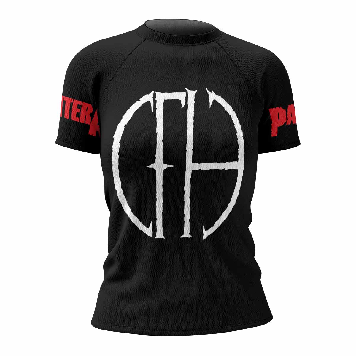 Pantera Cowboys From Hell Logo Women's Rash Guard Short Sleeve - front view mockup