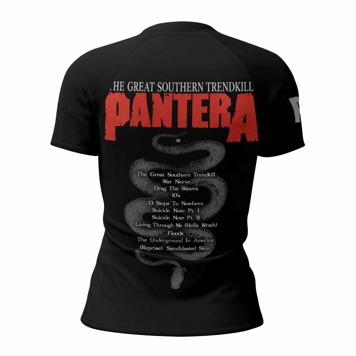 Pantera The Great Southern Trendkill Women's Rash Guard Short Sleeve - back view mockup