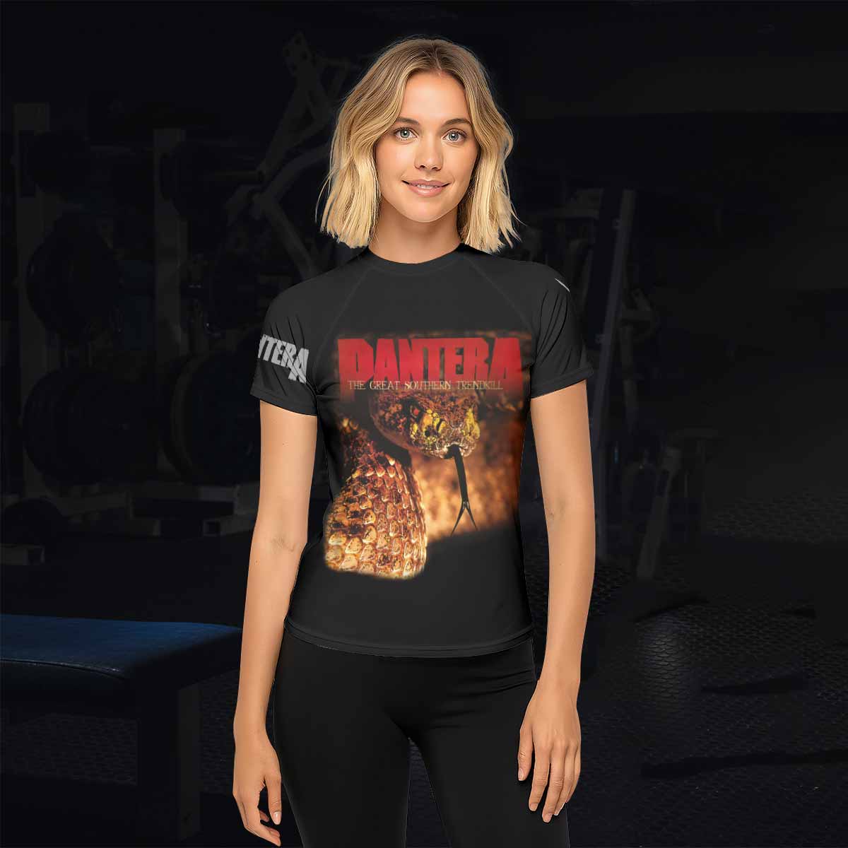 Pantera The Great Southern Trendkill Women's Rash Guard Short Sleeve - lifestyle view
