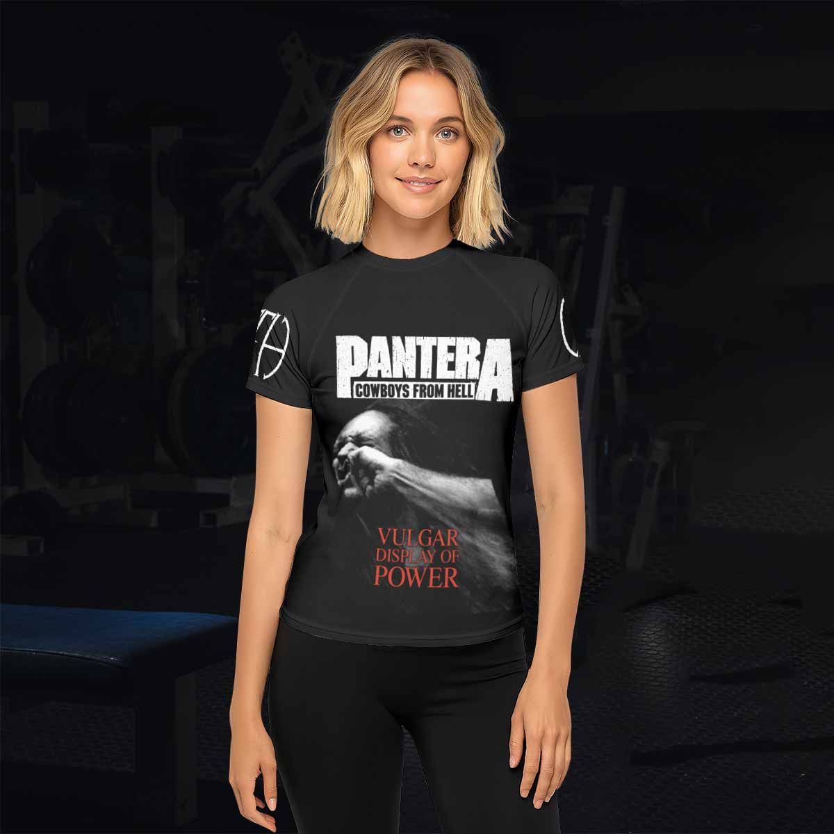 Pantera Stronger Than All Women's Rash Guard Short Sleeve - lifestyle view