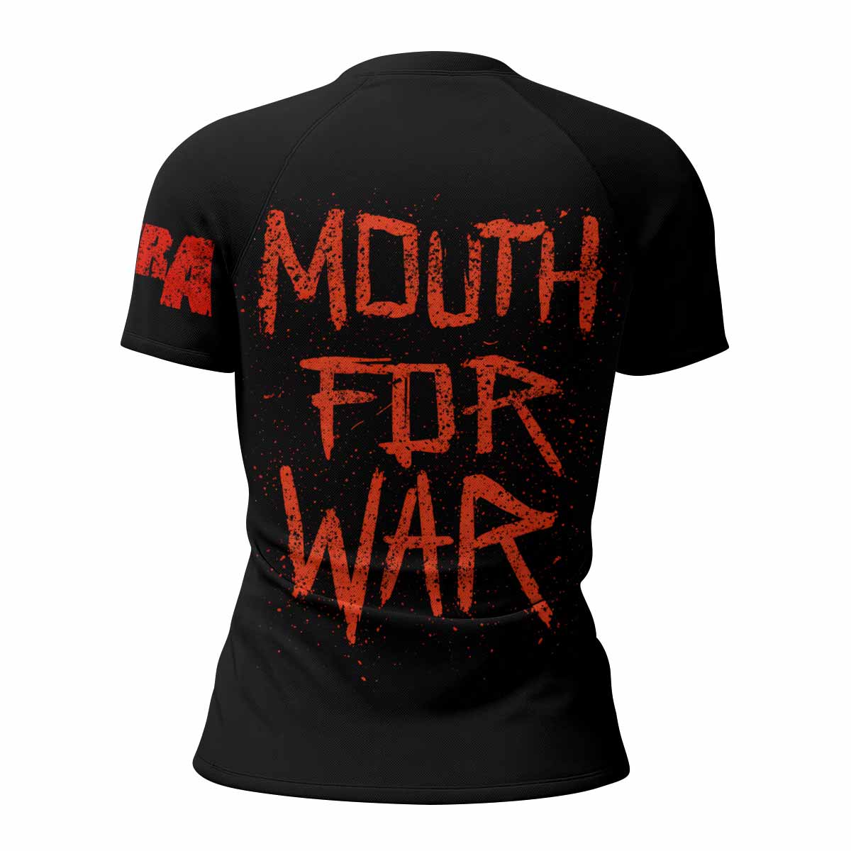 Pantera Mouth for War Women's Rash Guard Short Sleeve - back view mockup