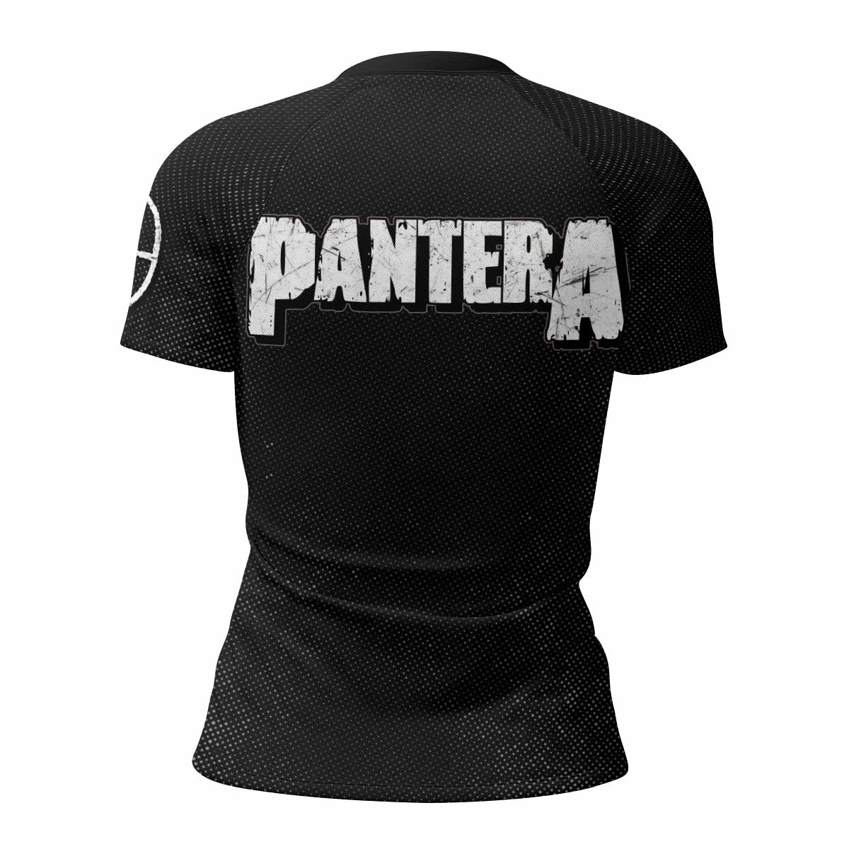 Pantera Walk Skull Women's Rash Guard Short Sleeve - back view mockup