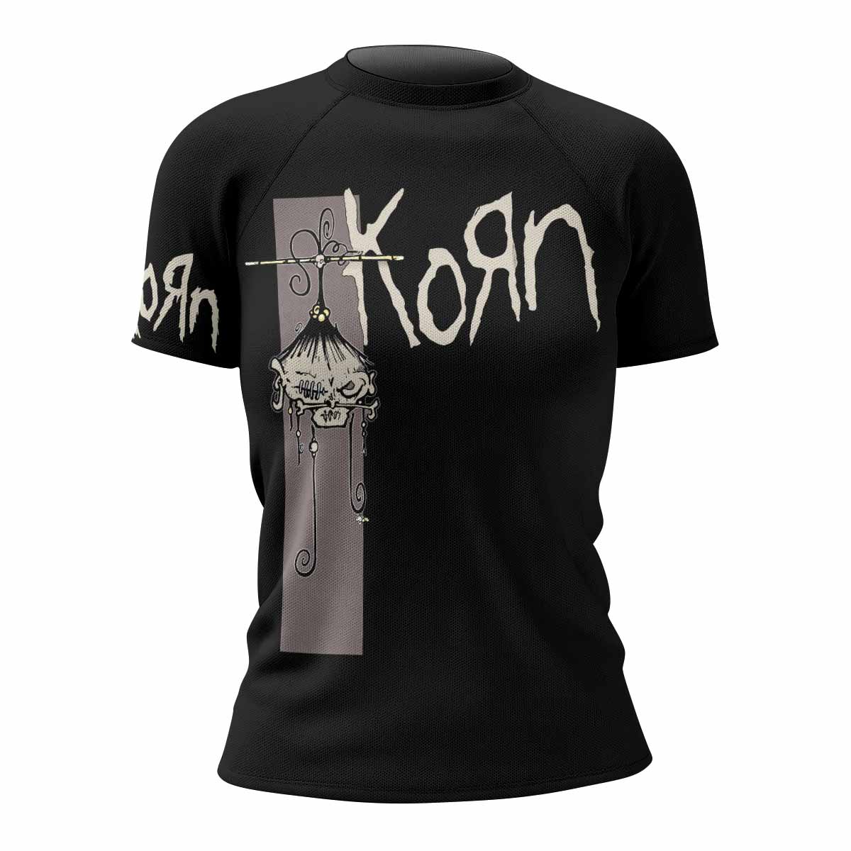 Korn Gothic Spine Women's Rash Guard Short Sleeve - front view mockup