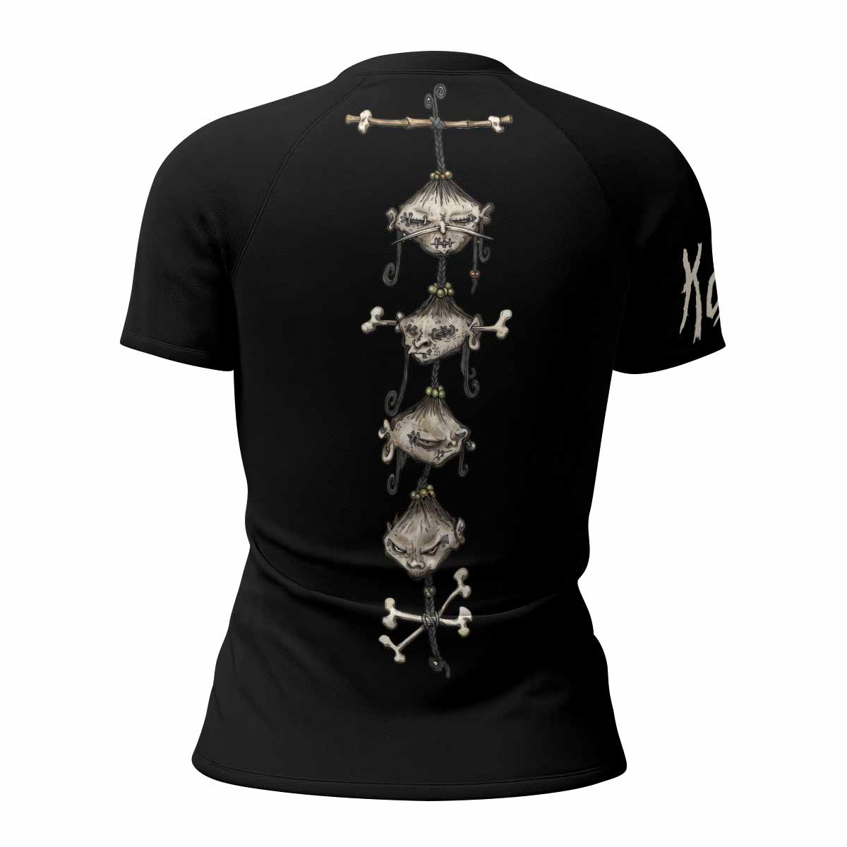 Korn Gothic Spine Women's Rash Guard Short Sleeve - back view mockup
