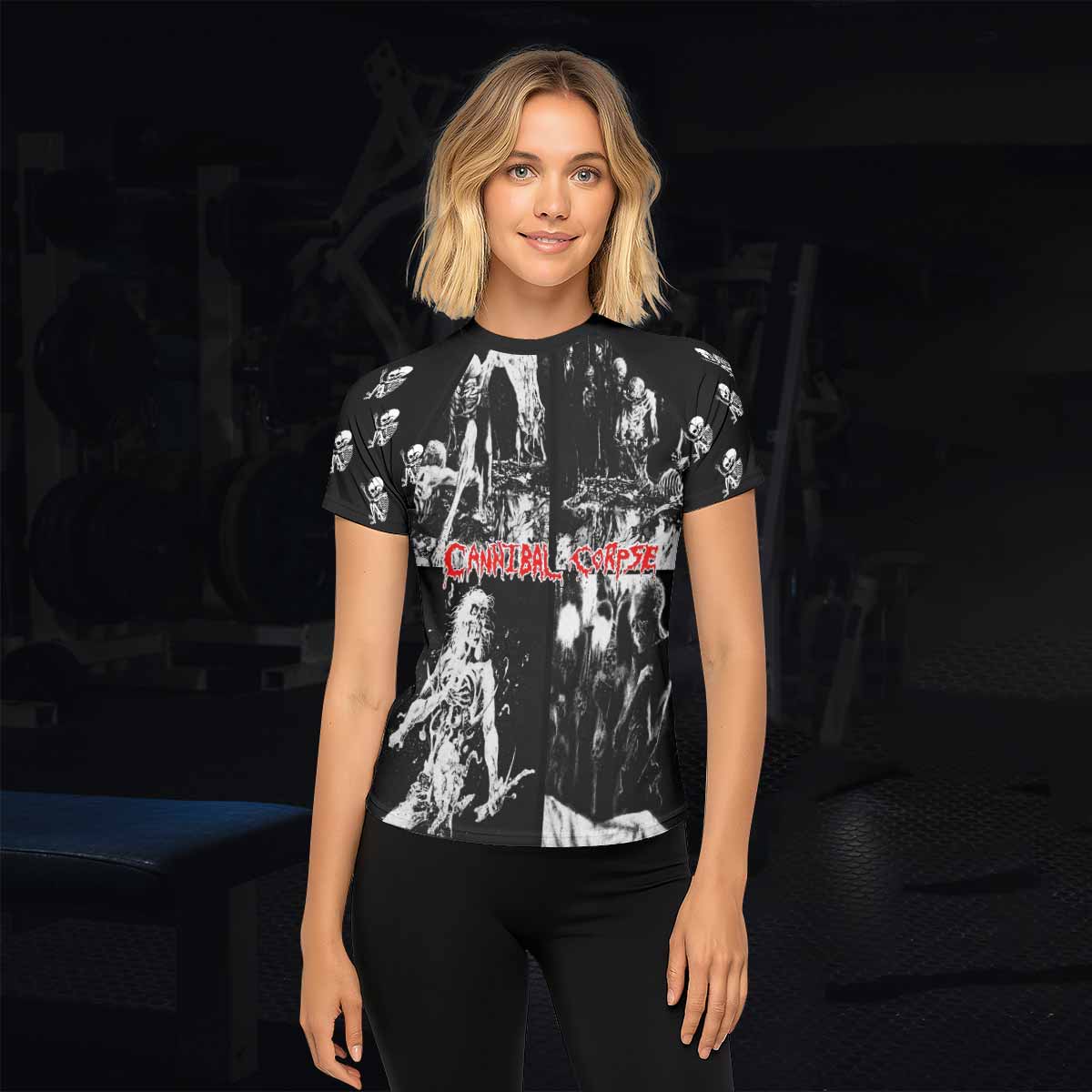 Cannibal Corpse Horror Women's Rash Guard Short Sleeve - lifestyle view