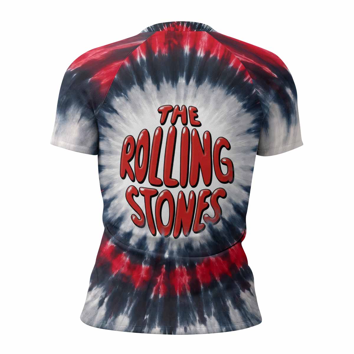 The Rolling Stones Women's Rash Guard Short Sleeve - back view mockup