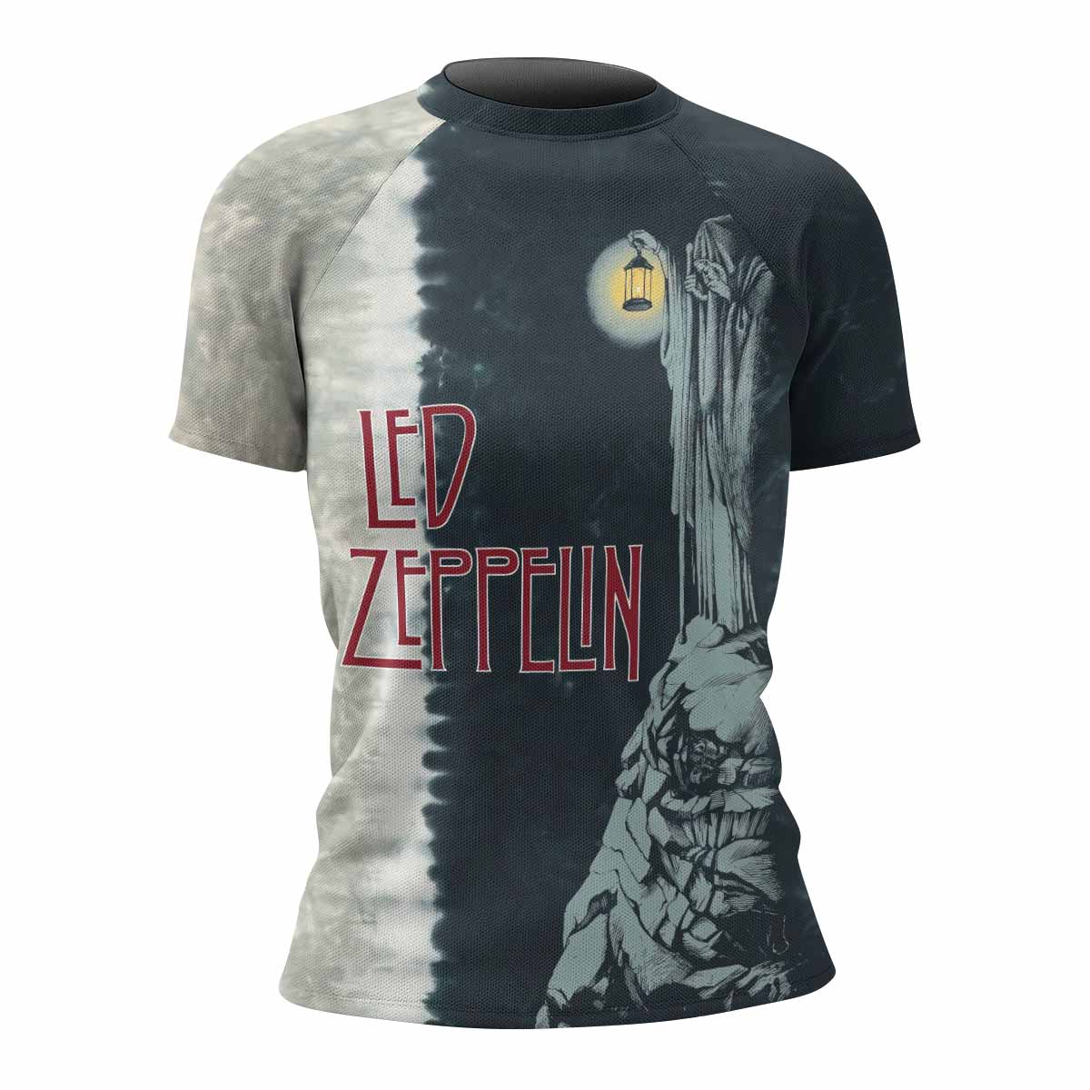 Led Zeppelin The Hermit Women's Rash Guard Short Sleeve - front view mockup