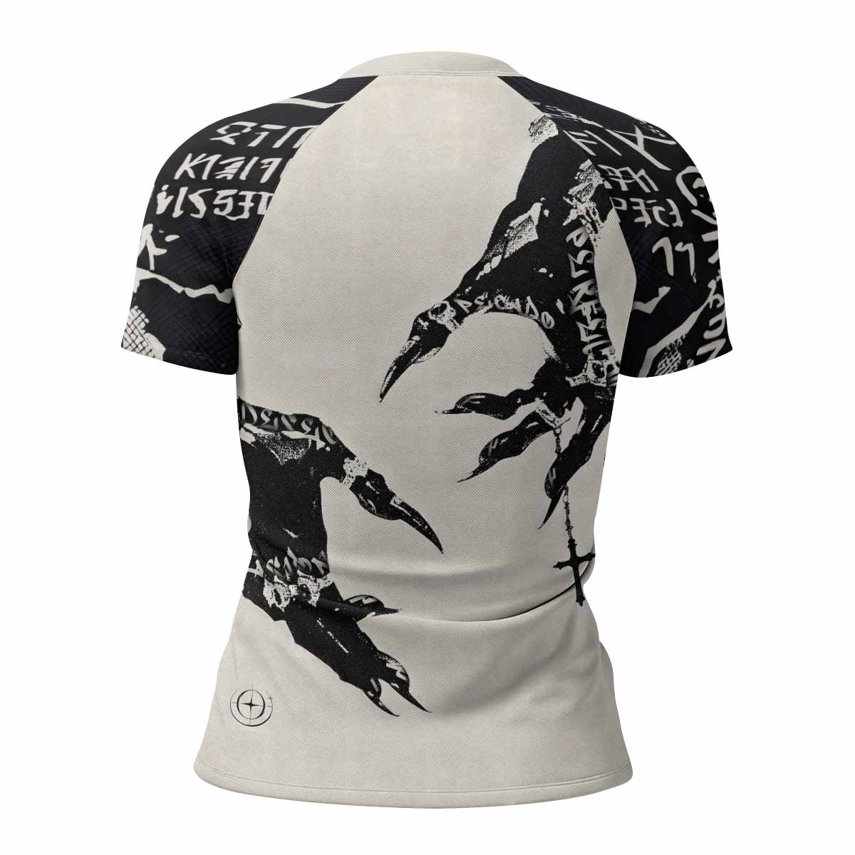 Monster Claw with Cross Women's Rash Guard Short Sleeve - back view mockup