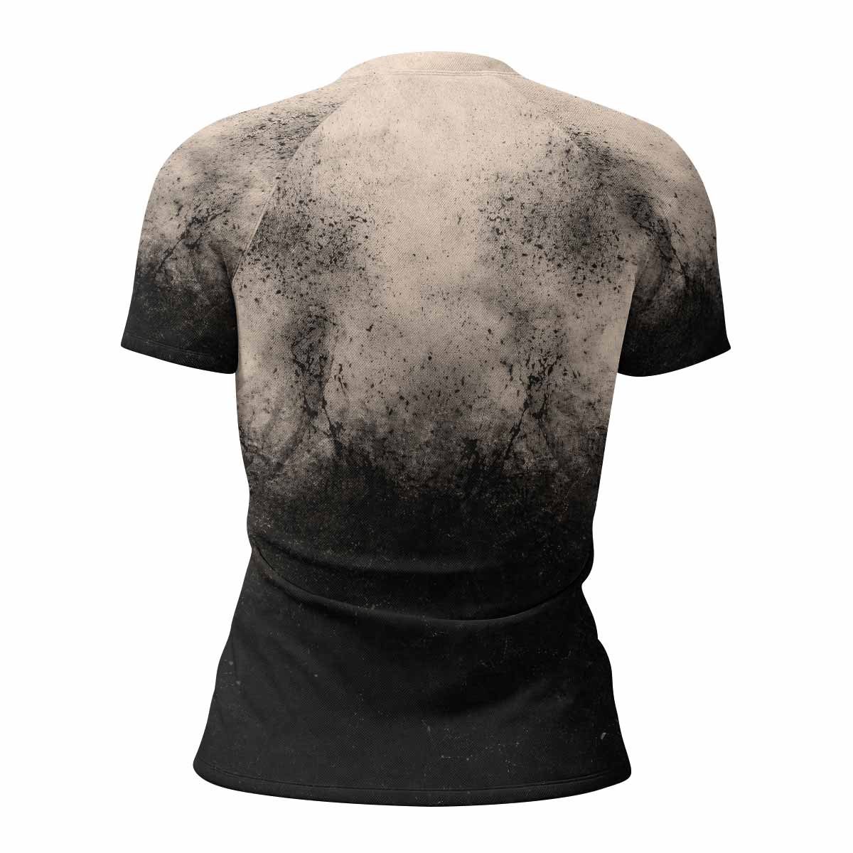 Grunge Smoke Gothic Women's Rash Guard Short Sleeve - back view mockup