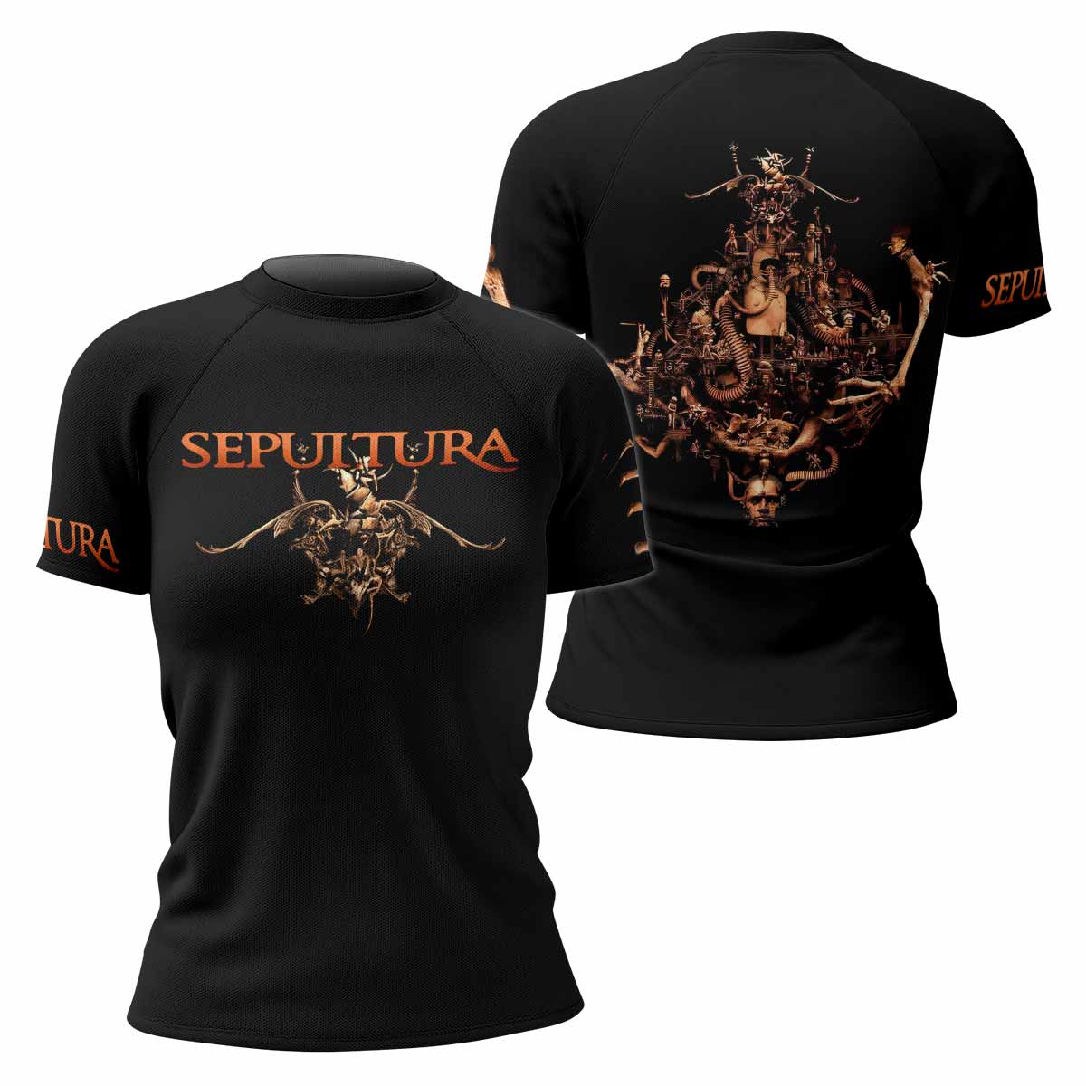 Sepultura A-Lex Women's Rash Guard Short Sleeve - front and back view