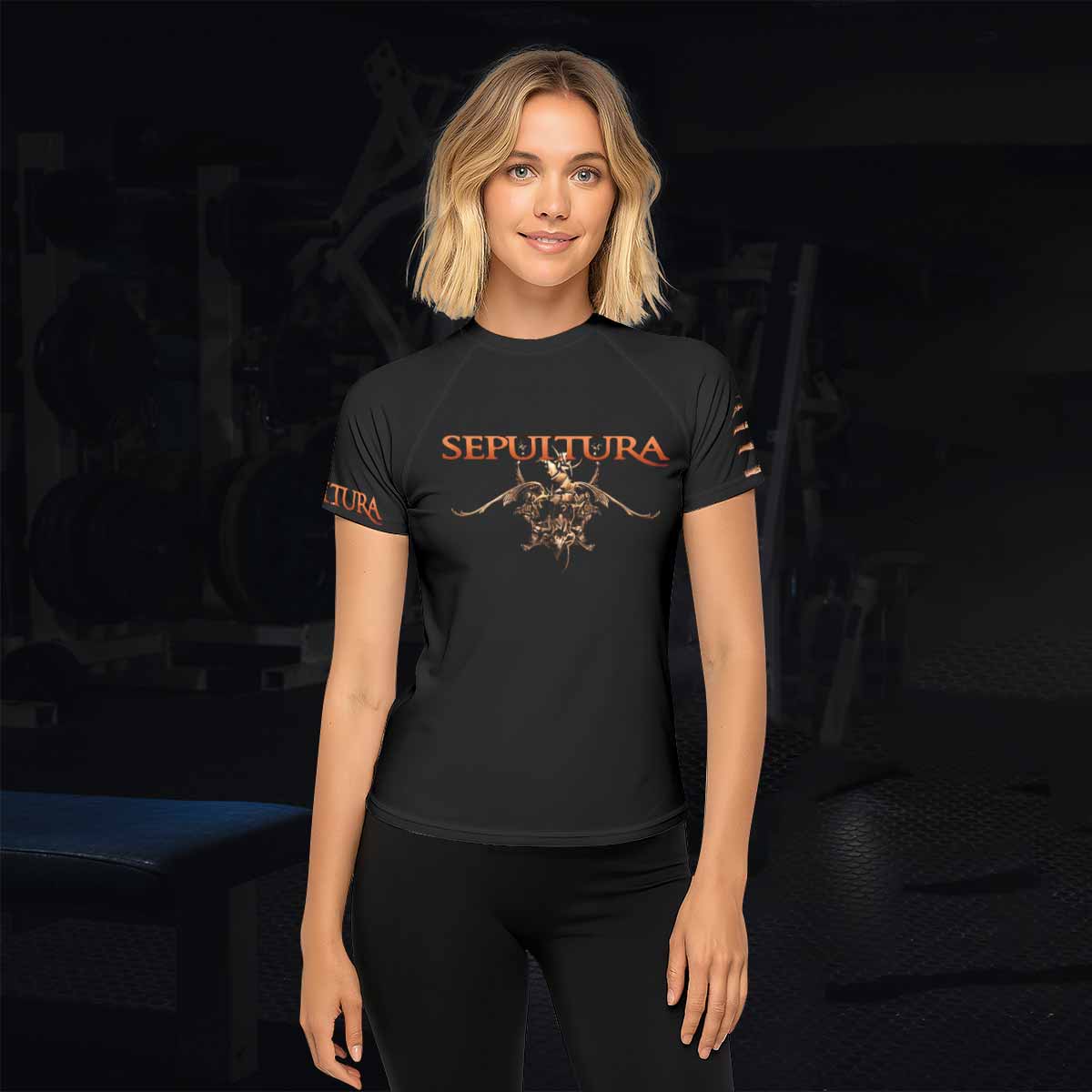 Sepultura A-Lex Women's Rash Guard Short Sleeve - lifestyle view