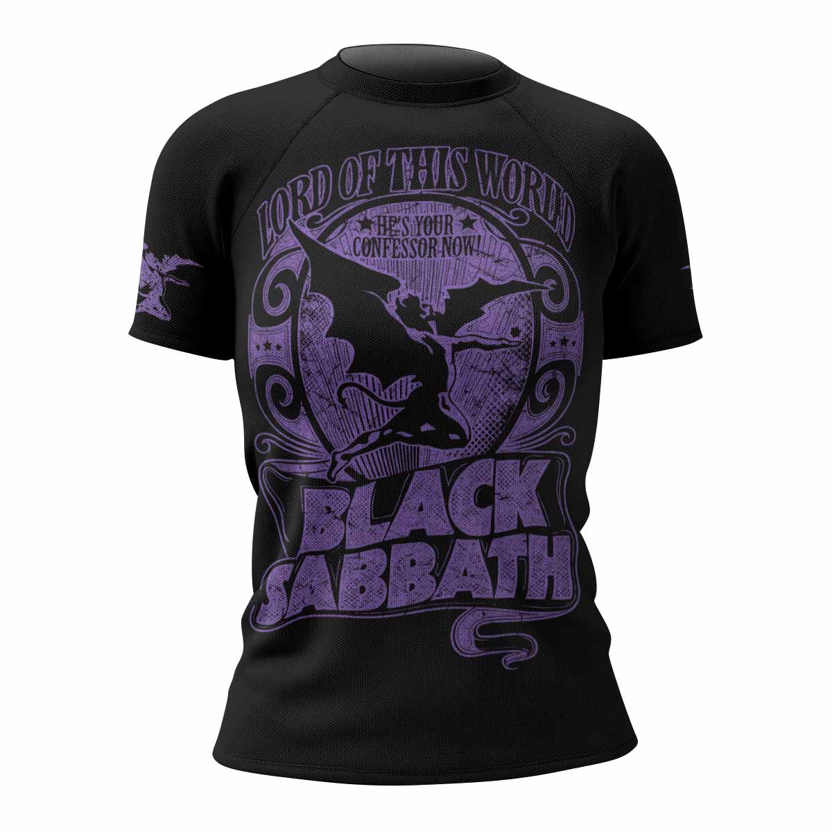Black Sabbath Lord of This World Women's Rash Guard Short Sleeve - front view mockup
