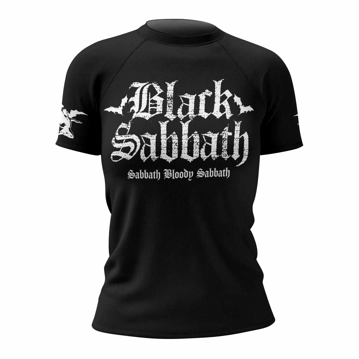 Black Sabbath Sabbath Bloody Sabbath Women's Rash Guard Short Sleeve - front view mockup